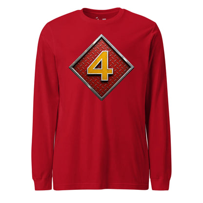 4th Marine Division Diamond Plate Long Sleeve T-Shirt