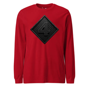 4th Marine Division Diamond Plate Blackout Long Sleeve T-Shirt