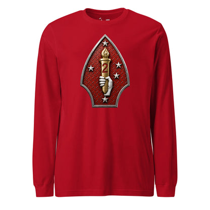 2nd Marine Division Diamond Plate Long Sleeve T-Shirt