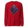 1st Marine Division Diamond Plate Long Sleeve T-Shirt - RED