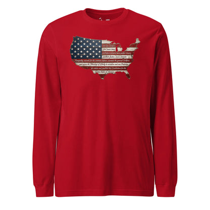 We the People Wooden Flag Long Sleeve T-Shirt