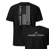 Marine Corps Old Glory Silver T-Shirt - BLACK