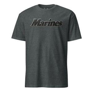 Marine Script Black Diamond Plate T-Shirt