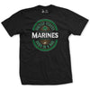 Marines Born In A Bar Oval T-Shirt - BLACK