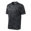 Camohex Matte Black Eagle Globe & Anchor Left Chest Performance T-Shirt - CAMOHEX IRON GREY