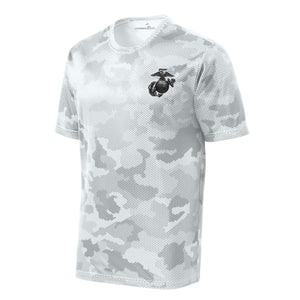 Camohex Matte Black EGA Performance T-Shirt in White - USMC unit tee