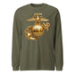 Metallic Gold Eagle Globe & Anchor Long Sleeve T-Shirt