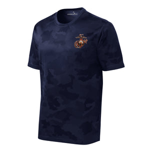Camohex Molten Steel Eagle Globe and Anchor Performance T-Shirt in Navy - USMC unit tee