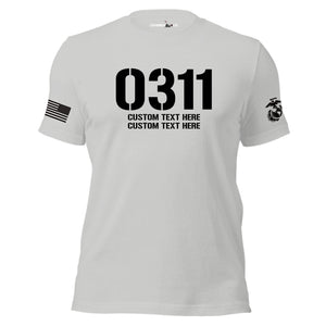 MOS Number Black Text Custom T-Shirt