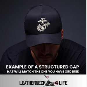 Earned Never Given Structured USMC Hat - Navy