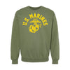Old School Eagle Globe & Anchor Crewneck Sweatshirt - OD GREEN