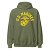 Old School Eagle Globe & Anchor Hoodie - OD GREEN