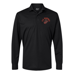 Old School USMC Longsleeve Performance Polo