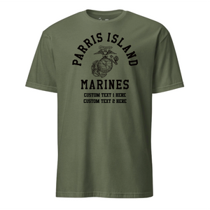 Parris Island Old School Black Custom T-shirt- Leatherneck For Life