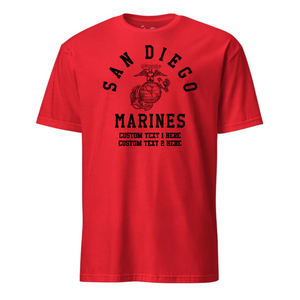 San Diego Old School Black Custom T-shirt- Leatherneck For Life