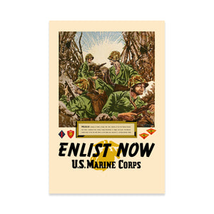 Marines Enlist Now Pelelieu - Poster