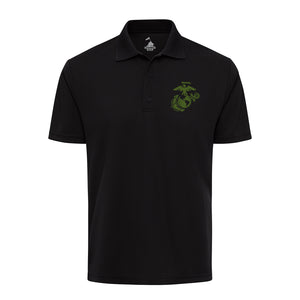 Eagle Globe & Anchor OD Green Performance Polo Shirt