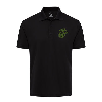 Eagle Globe & Anchor OD Green Performance Polo Shirt