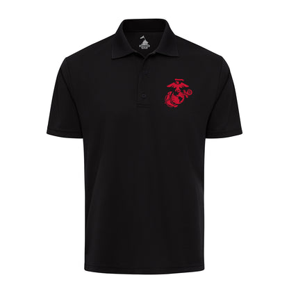 Eagle Globe & Anchor Red Performance Polo Shirt