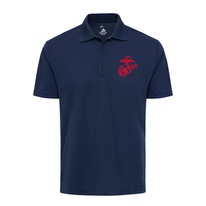 Eagle Globe & Anchor Red Performance Polo Shirt
