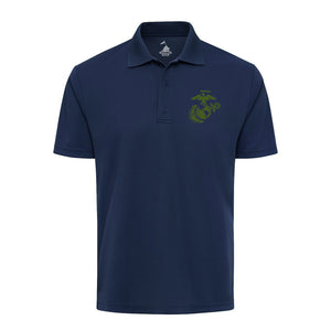 Eagle Globe & Anchor OD Green Performance Polo Shirt