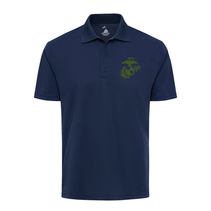 Eagle Globe & Anchor OD Green Performance Polo Shirt