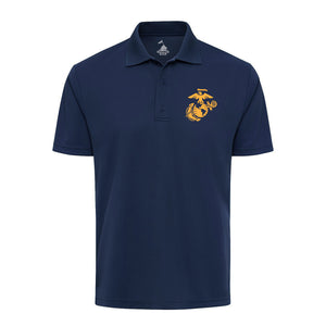 Eagle Globe & Anchor Gold Performance Polo Shirt