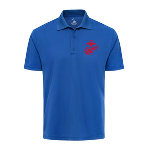 Eagle Globe & Anchor Red Performance Polo Shirt