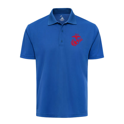 Eagle Globe & Anchor Red Performance Polo Shirt