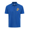 Eagle Globe & Anchor Gold Performance Polo Shirt - ROYAL