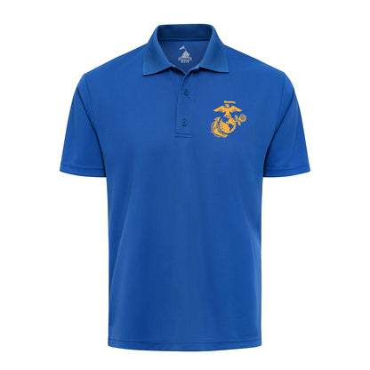 Eagle Globe & Anchor Gold Performance Polo Shirt