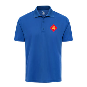 4th Division Performance Polo Shirt in Royal Blue - USMC 4th Division polo shirt