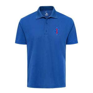 1st Division Performance Polo Shirt in Royal Blue - USMC 1st Division polo shirt