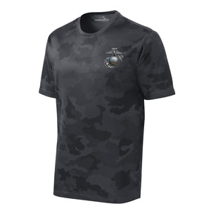 Camohex Riveted Eagle Globe and Anchor Performance T-Shirt in Iron Grey - USMC unit tee