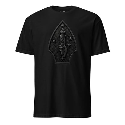 2nd Marine Division Diamond Plate Blackout T-Shirt in Black - USMC 2nd Division tee