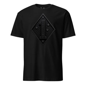 1st Marine Division Diamond Plate Blackout T-Shirt