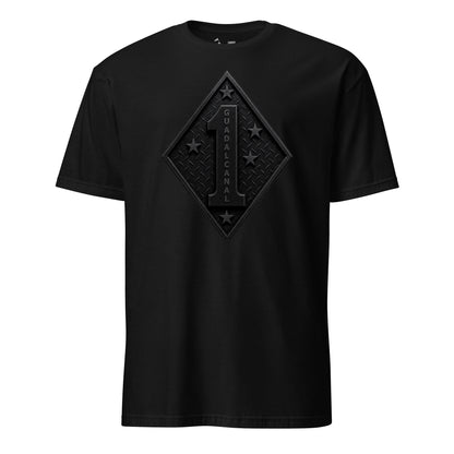 1st Marine Division Diamond Plate Blackout T-Shirt