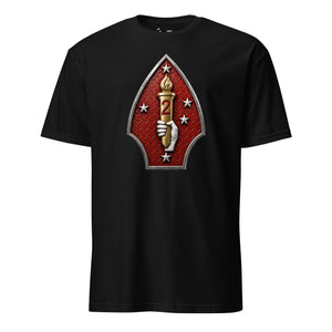 2nd Marine Division Diamond Plate T-Shirt in Black - USMC 2nd Division tee