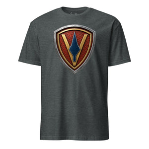 5th Marine Division Diamond Plate T-Shirt in Charcoal - USMC 5th Division tee