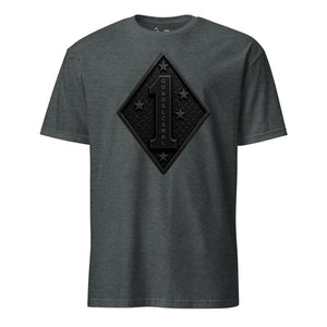 1st Marine Division Diamond Plate Blackout T-Shirt