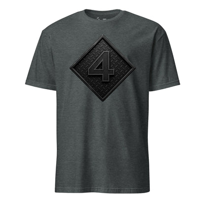 4th Marine Division Diamond Plate Blackout T-Shirt