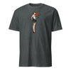 WW2 Pin Up Thompson Sub Machine Gun T-shirt - CHARCOAL HEATHER