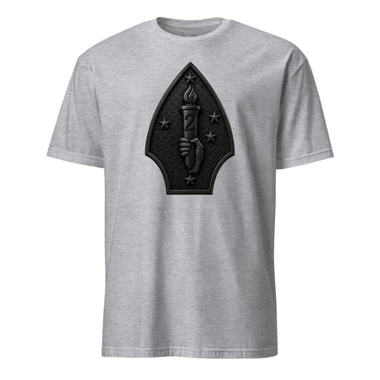2nd Marine Division Diamond Plate Blackout T-Shirt in Grey - USMC 2nd Division tee