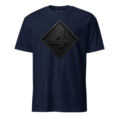 4th Marine Division Diamond Plate Blackout T-Shirt in Navy - USMC 4th Division tee
