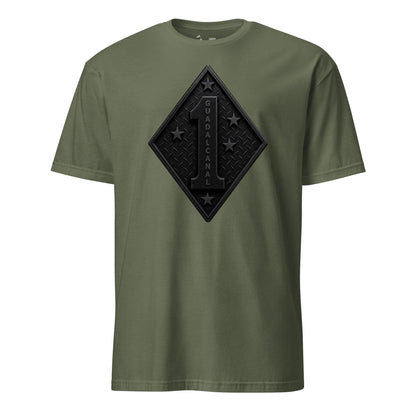 1st Marine Division Diamond Plate Blackout T-Shirt