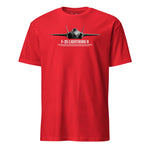F-35 Lightning II Airframe Specs T-Shirt in Red - Marine Corps aviation tee