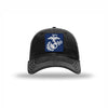 Navy & Silver EGA PVC Patch Soft Mesh Trucker - BLACK/WHITE