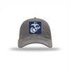 Navy & Silver EGA PVC Patch Soft Mesh Trucker - GREY/WHITE