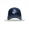 Navy & Silver EGA PVC Patch Soft Mesh Trucker - NAVY/WHITE