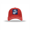 Navy & Silver EGA PVC Patch Soft Mesh Trucker - RED/WHITE